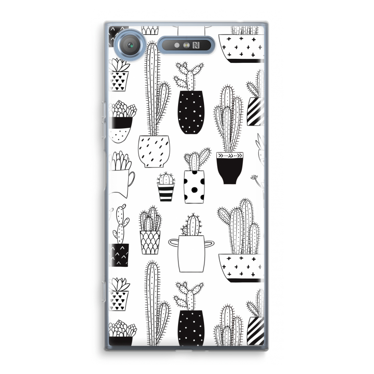 Cactusmotief: Sony Xperia XZ1 Transparant Hoesje