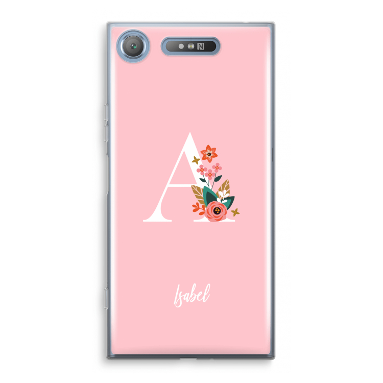 Pink Bouquet: Sony Xperia XZ1 Transparant Hoesje