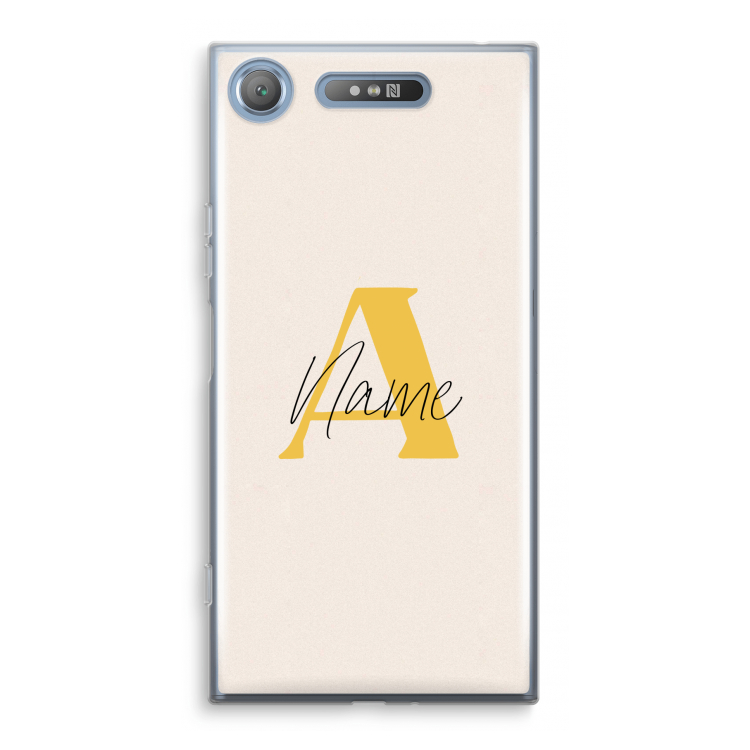 Amber Script: Sony Xperia XZ1 Transparant Hoesje