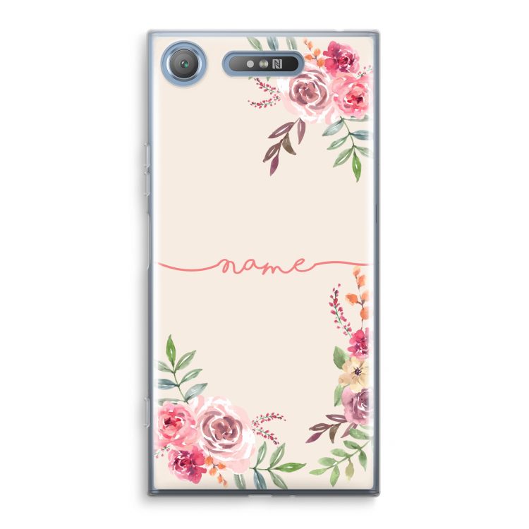 Rozen: Sony Xperia XZ1 Transparant Hoesje