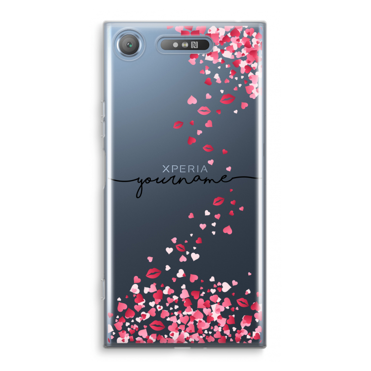 Hartjes en kusjes: Sony Xperia XZ1 Transparant Hoesje