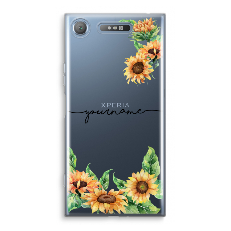 Zonnebloemen: Sony Xperia XZ1 Transparant Hoesje