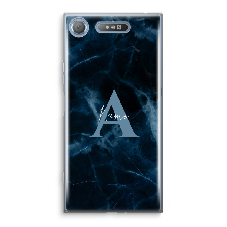 Midnight Marble: Sony Xperia XZ1 Transparant Hoesje