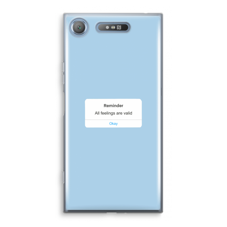 Reminder: Sony Xperia XZ1 Transparant Hoesje