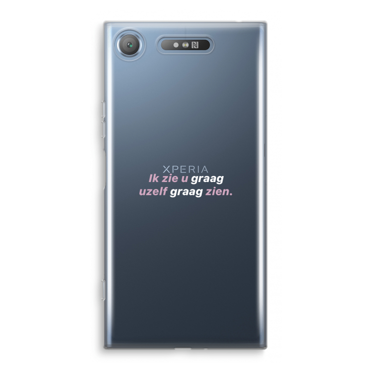 uzelf graag zien: Sony Xperia XZ1 Transparant Hoesje