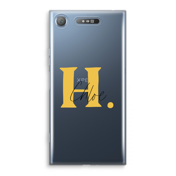 Amber Script: Sony Xperia XZ1 Transparant Hoesje