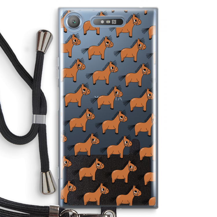 Pony: Sony Xperia XZ1 Transparant Hoesje met koord