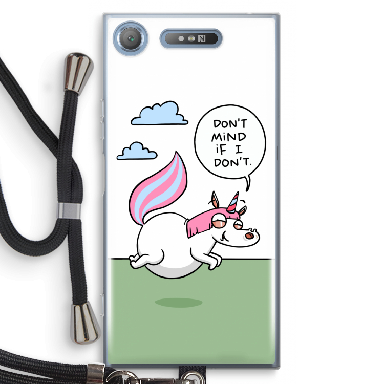 Unicorn: Sony Xperia XZ1 Transparant Hoesje met koord