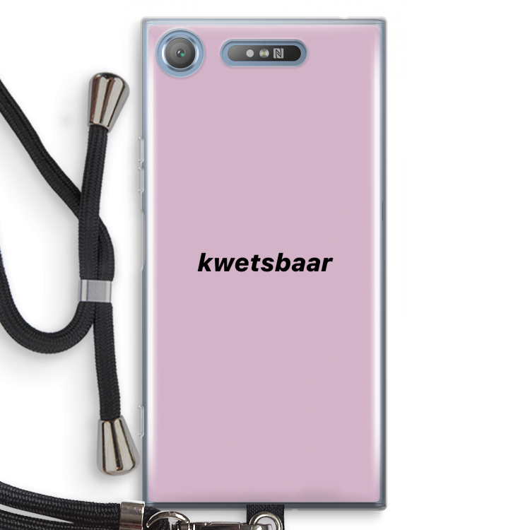 kwetsbaar: Sony Xperia XZ1 Transparant Hoesje met koord