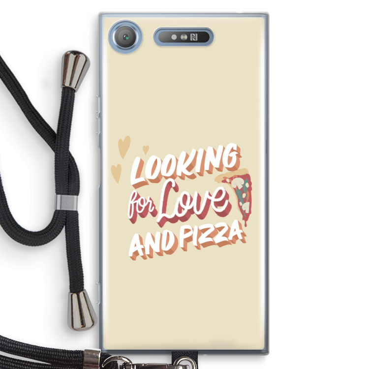 Pizza is the answer: Sony Xperia XZ1 Transparant Hoesje met koord