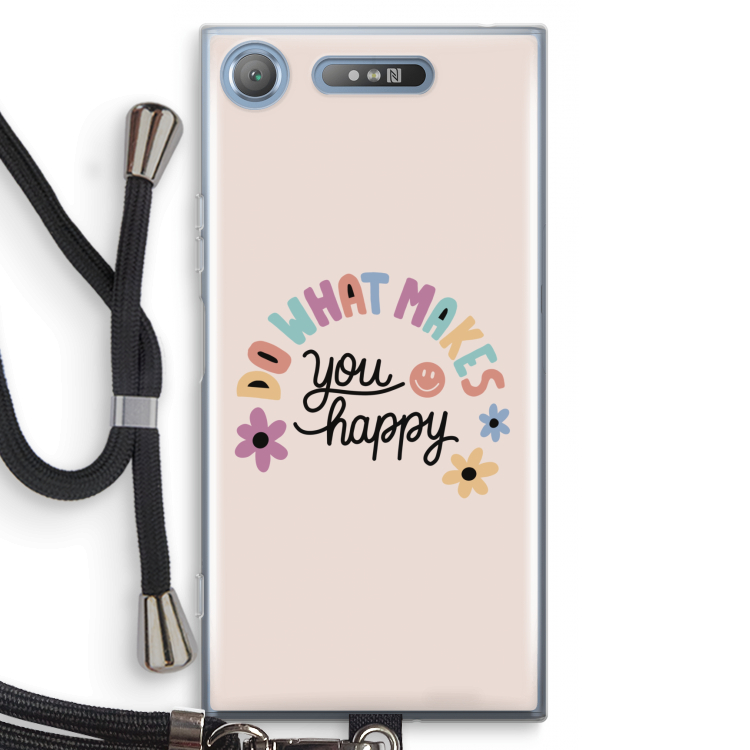Happy days: Sony Xperia XZ1 Transparant Hoesje met koord