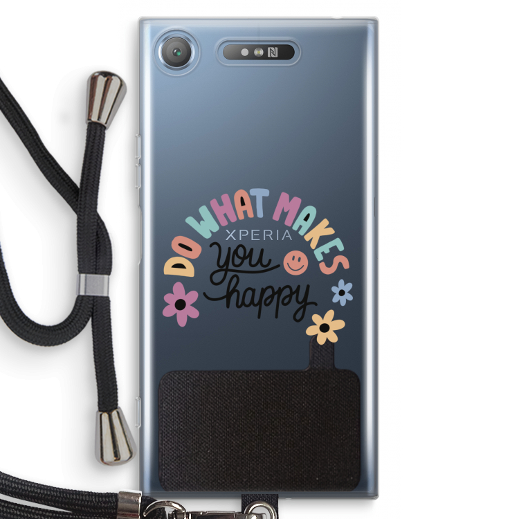Happy days: Sony Xperia XZ1 Transparant Hoesje met koord