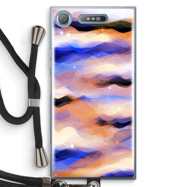 Donkere Wolken: Sony Xperia XZ1 Transparant Hoesje met koord