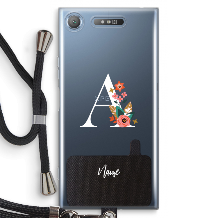 Pink Bouquet: Sony Xperia XZ1 Transparant Hoesje met koord