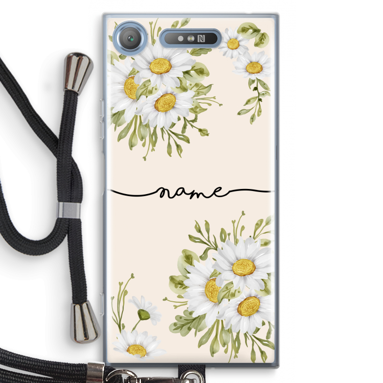 Daisies: Sony Xperia XZ1 Transparant Hoesje met koord