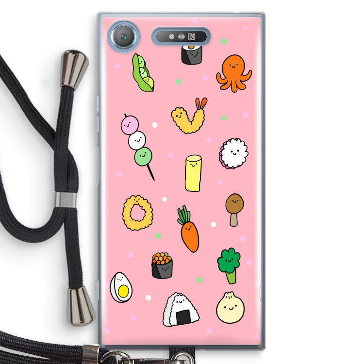 Happy bento friends: Sony Xperia XZ1 Transparant Hoesje met koord