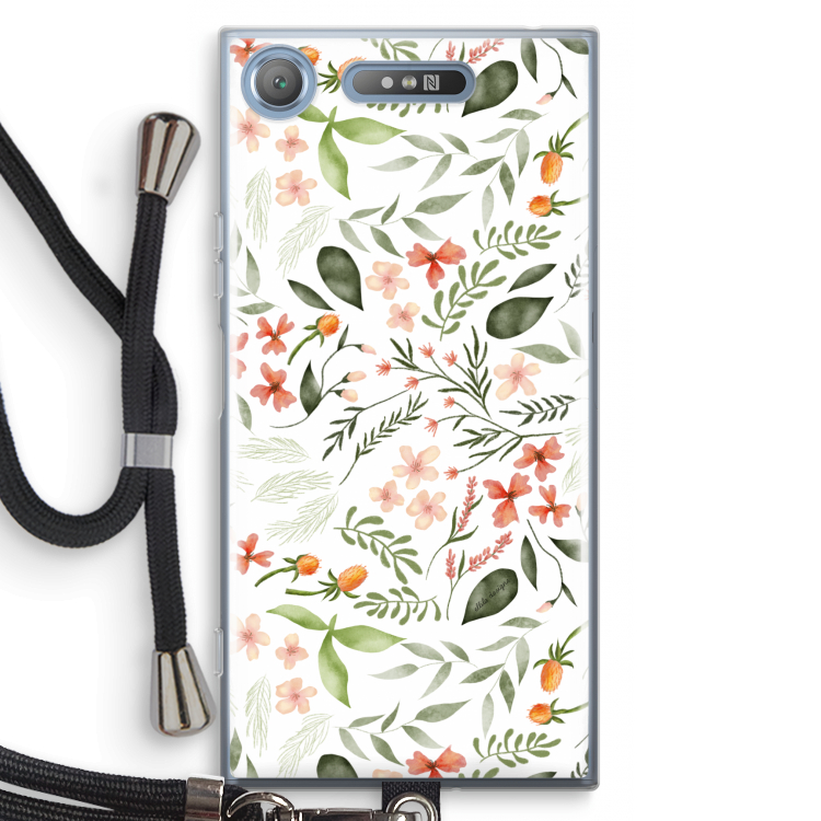 Sweet little flowers: Sony Xperia XZ1 Transparant Hoesje met koord