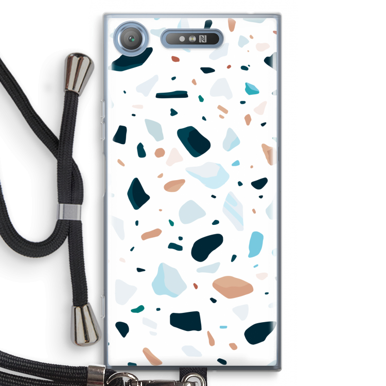 Terrazzo N°13: Sony Xperia XZ1 Transparant Hoesje met koord