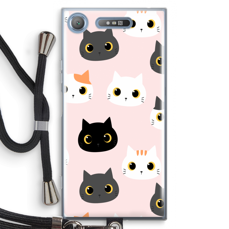 Katten: Sony Xperia XZ1 Transparant Hoesje met koord