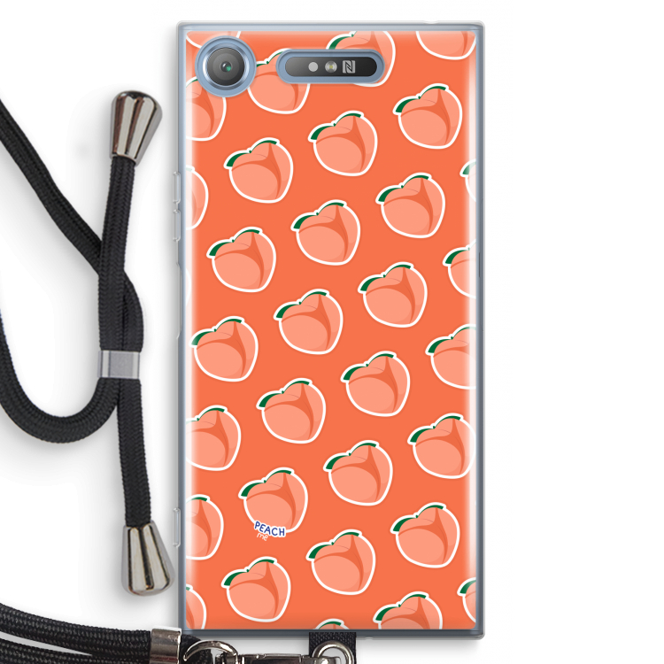 Just peachy: Sony Xperia XZ1 Transparant Hoesje met koord