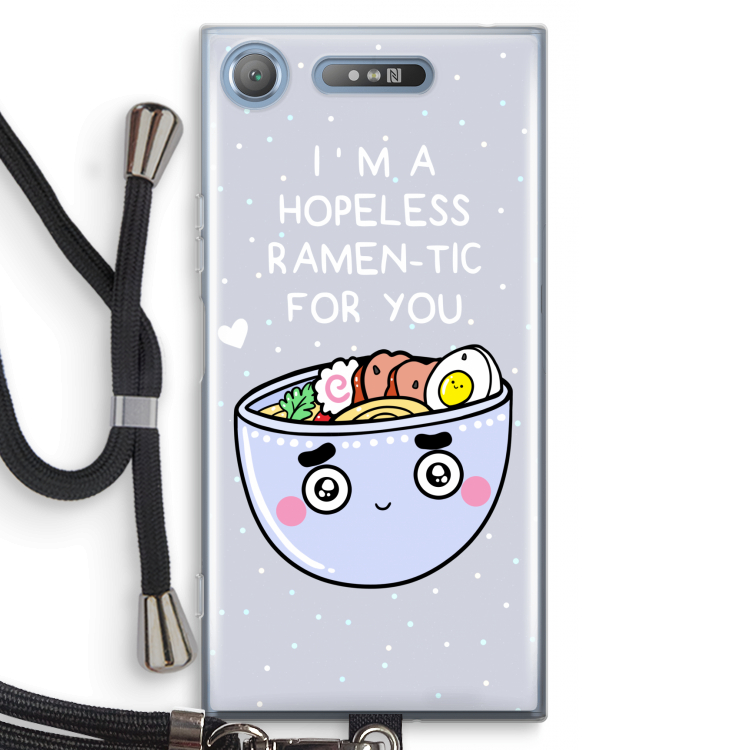 I'm A Hopeless Ramen-Tic For You: Sony Xperia XZ1 Transparant Hoesje met koord