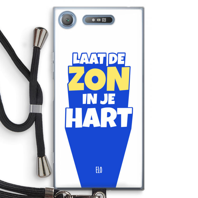 Laat de zon in je hart: Sony Xperia XZ1 Transparant Hoesje met koord