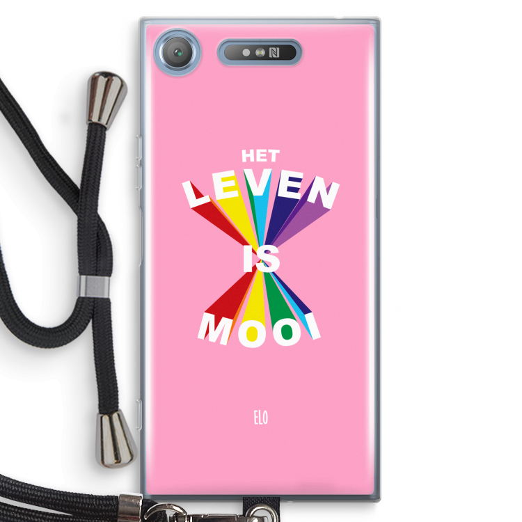 Het Leven Is Mooi: Sony Xperia XZ1 Transparant Hoesje met koord