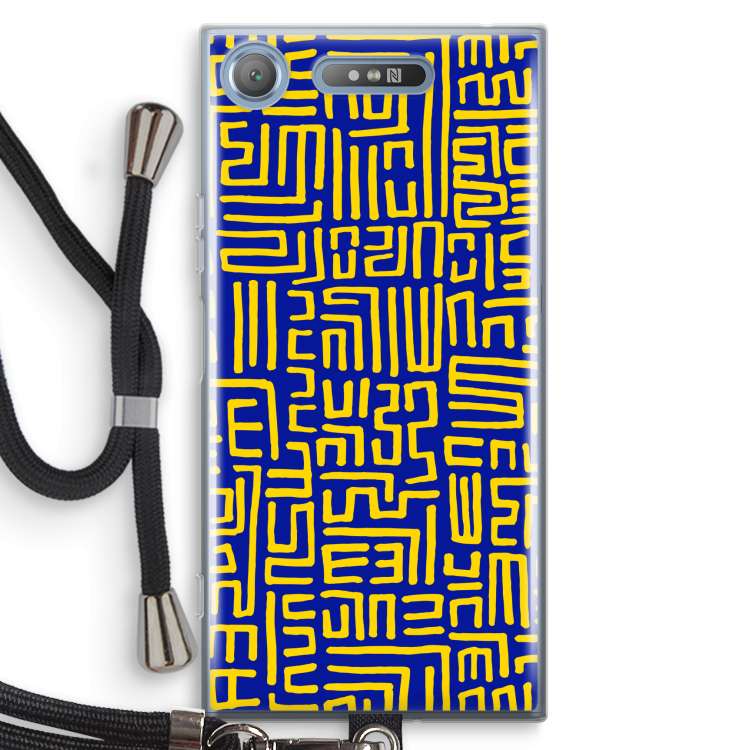 Majorelle Blue Print: Sony Xperia XZ1 Transparant Hoesje met koord