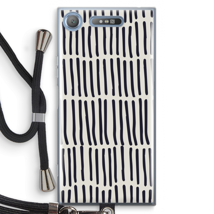Moroccan stripes: Sony Xperia XZ1 Transparant Hoesje met koord