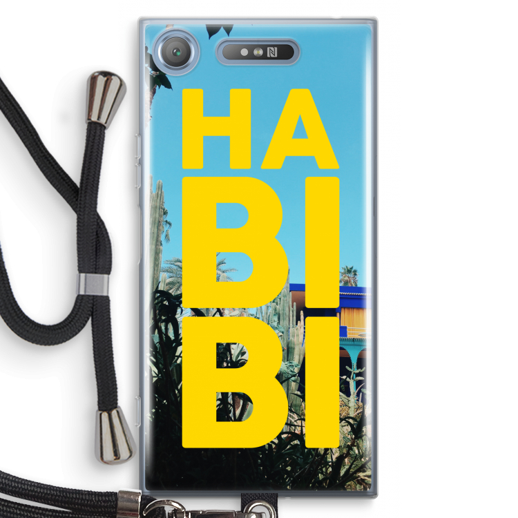 Habibi Majorelle : Sony Xperia XZ1 Transparant Hoesje met koord