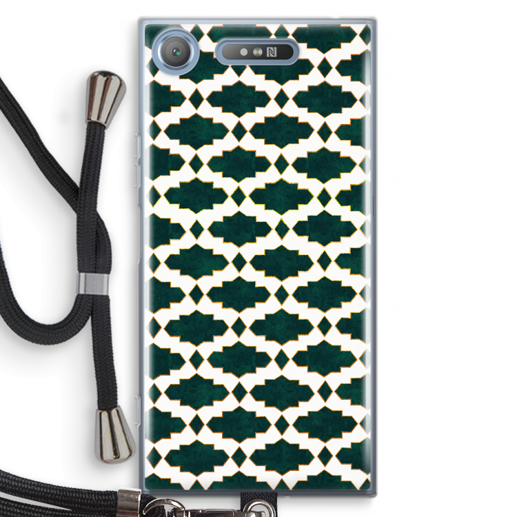 Moroccan tiles: Sony Xperia XZ1 Transparant Hoesje met koord