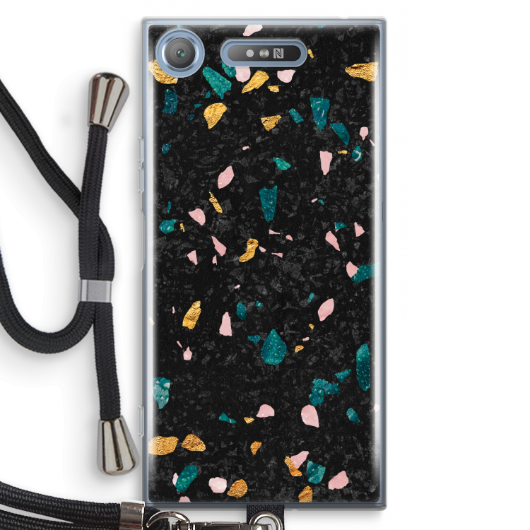 Terrazzo N°10: Sony Xperia XZ1 Transparant Hoesje met koord