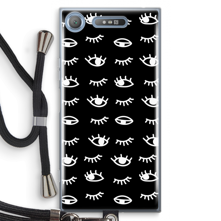 Eye pattern #3: Sony Xperia XZ1 Transparant Hoesje met koord