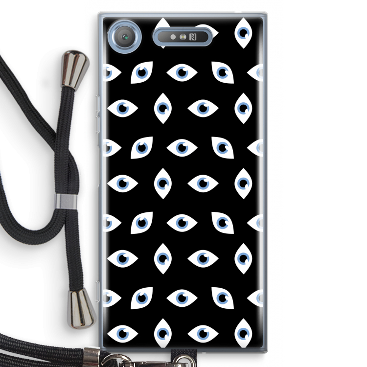 Eyes pattern: Sony Xperia XZ1 Transparant Hoesje met koord