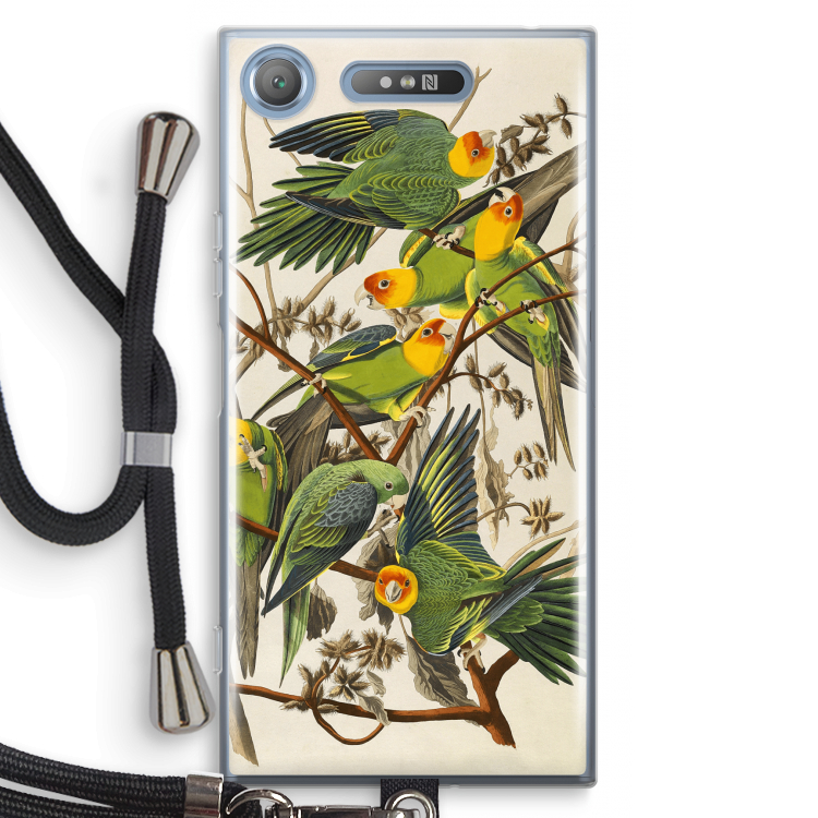 Carolinaparkiet: Sony Xperia XZ1 Transparant Hoesje met koord