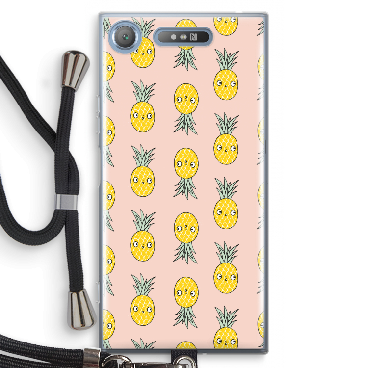 Ananas: Sony Xperia XZ1 Transparant Hoesje met koord