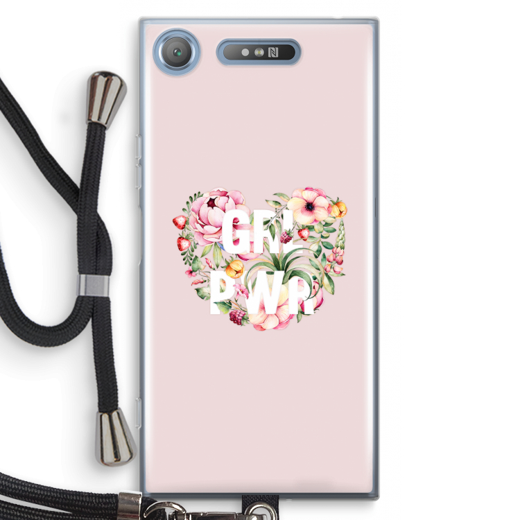 GRL PWR Flower: Sony Xperia XZ1 Transparant Hoesje met koord
