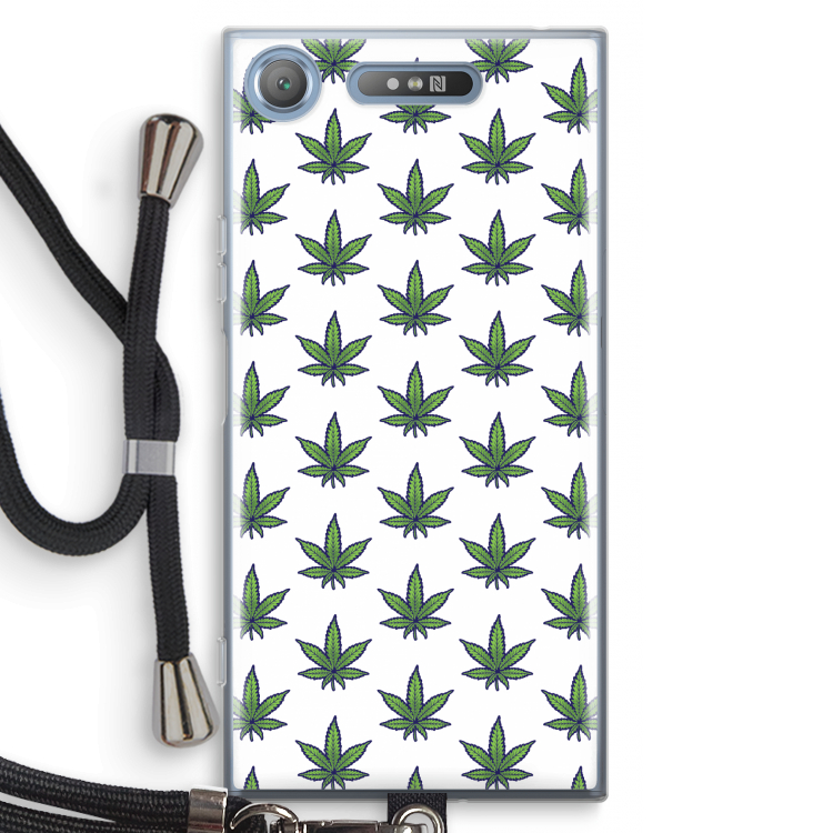 Weed: Sony Xperia XZ1 Transparant Hoesje met koord