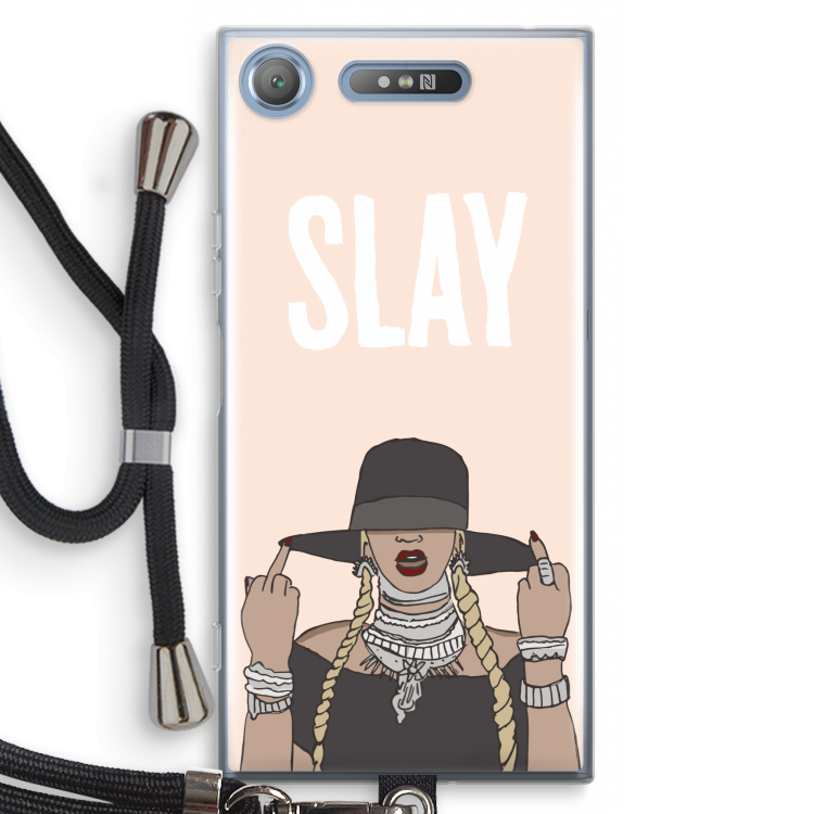 Slay All Day: Sony Xperia XZ1 Transparant Hoesje met koord