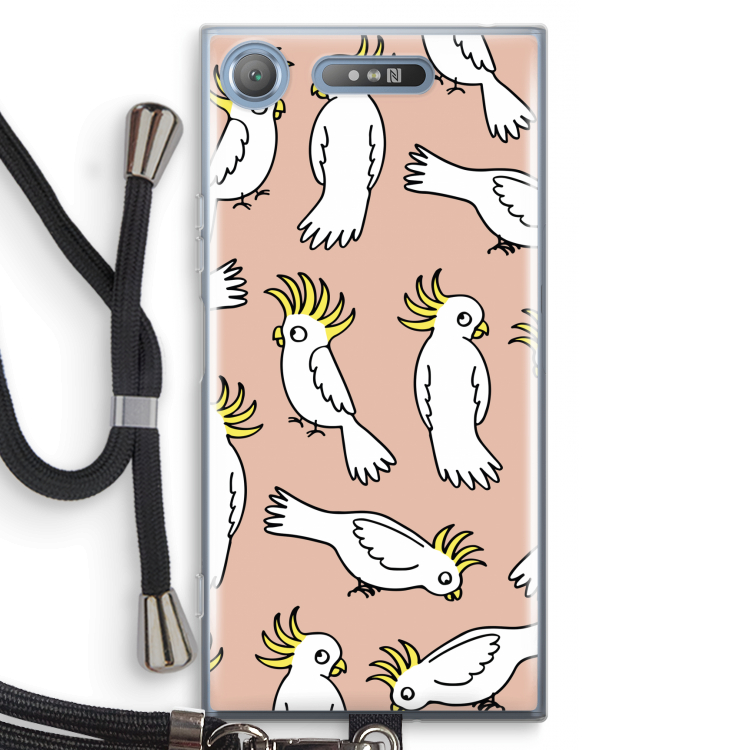 Papegaai: Sony Xperia XZ1 Transparant Hoesje met koord