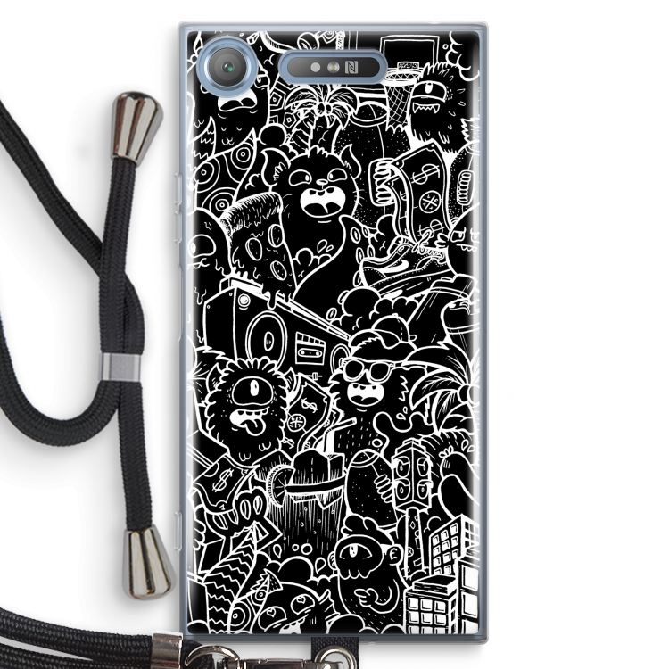 Vexx Black City : Sony Xperia XZ1 Transparant Hoesje met koord
