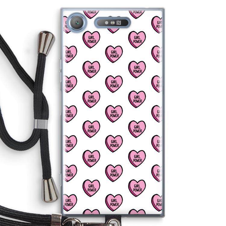 GIRL POWER: Sony Xperia XZ1 Transparant Hoesje met koord