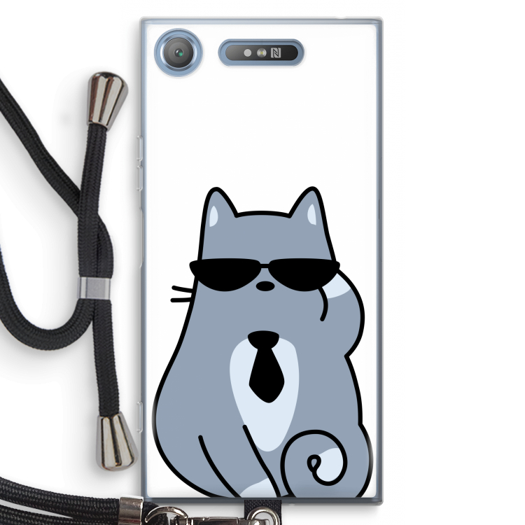 Cool cat: Sony Xperia XZ1 Transparant Hoesje met koord