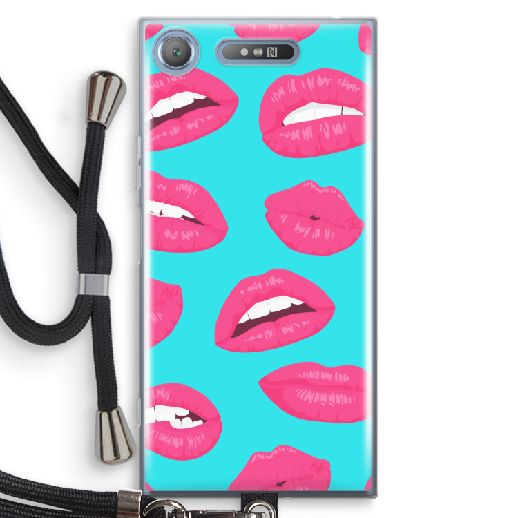 Bite my lip: Sony Xperia XZ1 Transparant Hoesje met koord