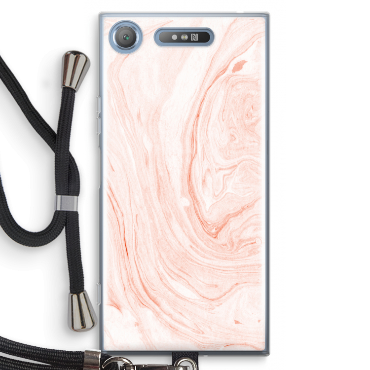 Peach bath: Sony Xperia XZ1 Transparant Hoesje met koord