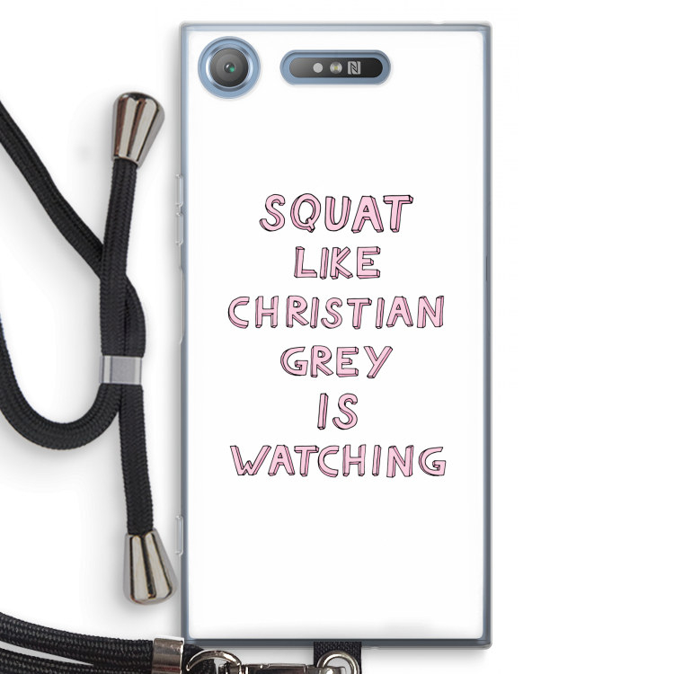 Christian Grey: Sony Xperia XZ1 Transparant Hoesje met koord