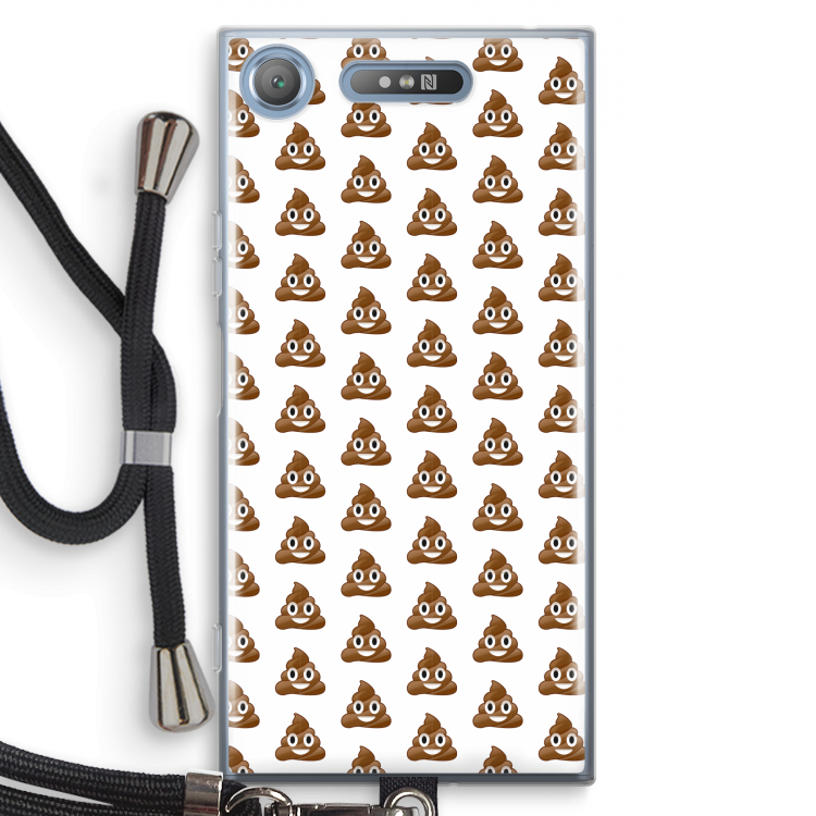 Poop emoji: Sony Xperia XZ1 Transparant Hoesje met koord