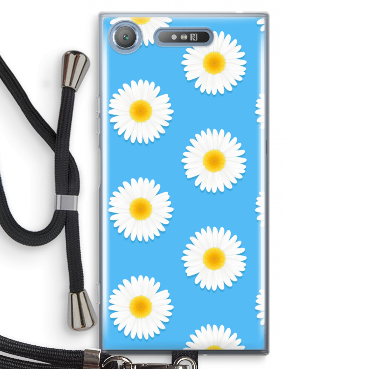 Margrietjes: Sony Xperia XZ1 Transparant Hoesje met koord