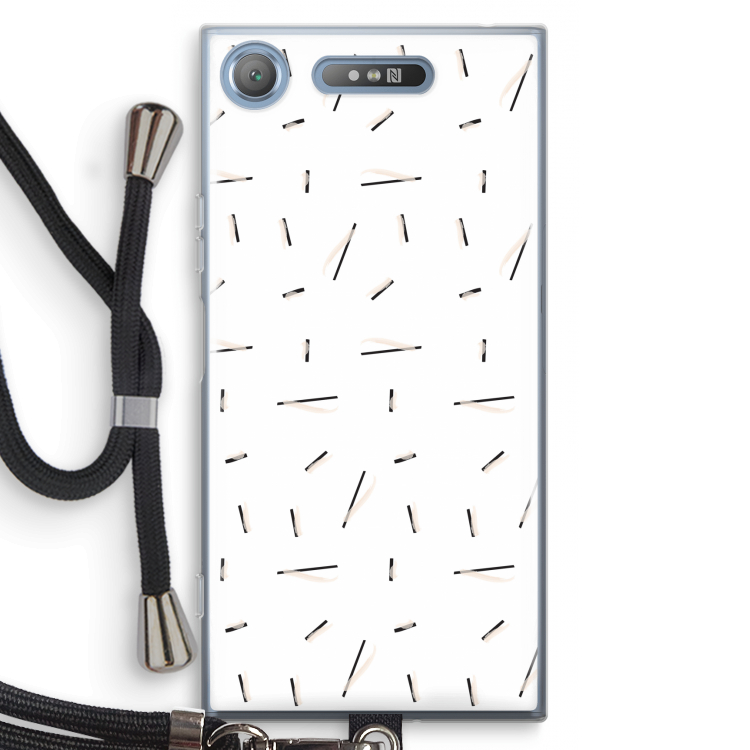 Hipster stripes: Sony Xperia XZ1 Transparant Hoesje met koord