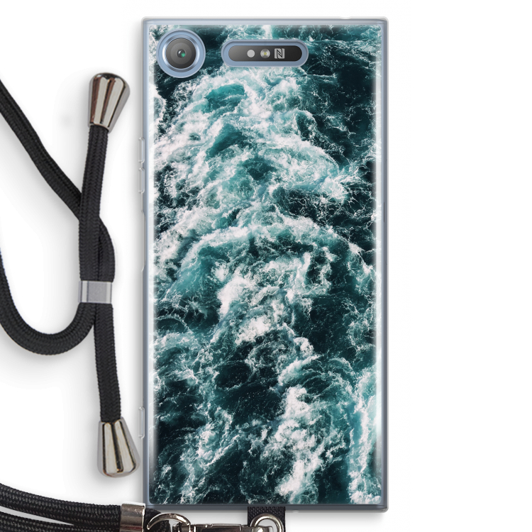 Zee golf: Sony Xperia XZ1 Transparant Hoesje met koord